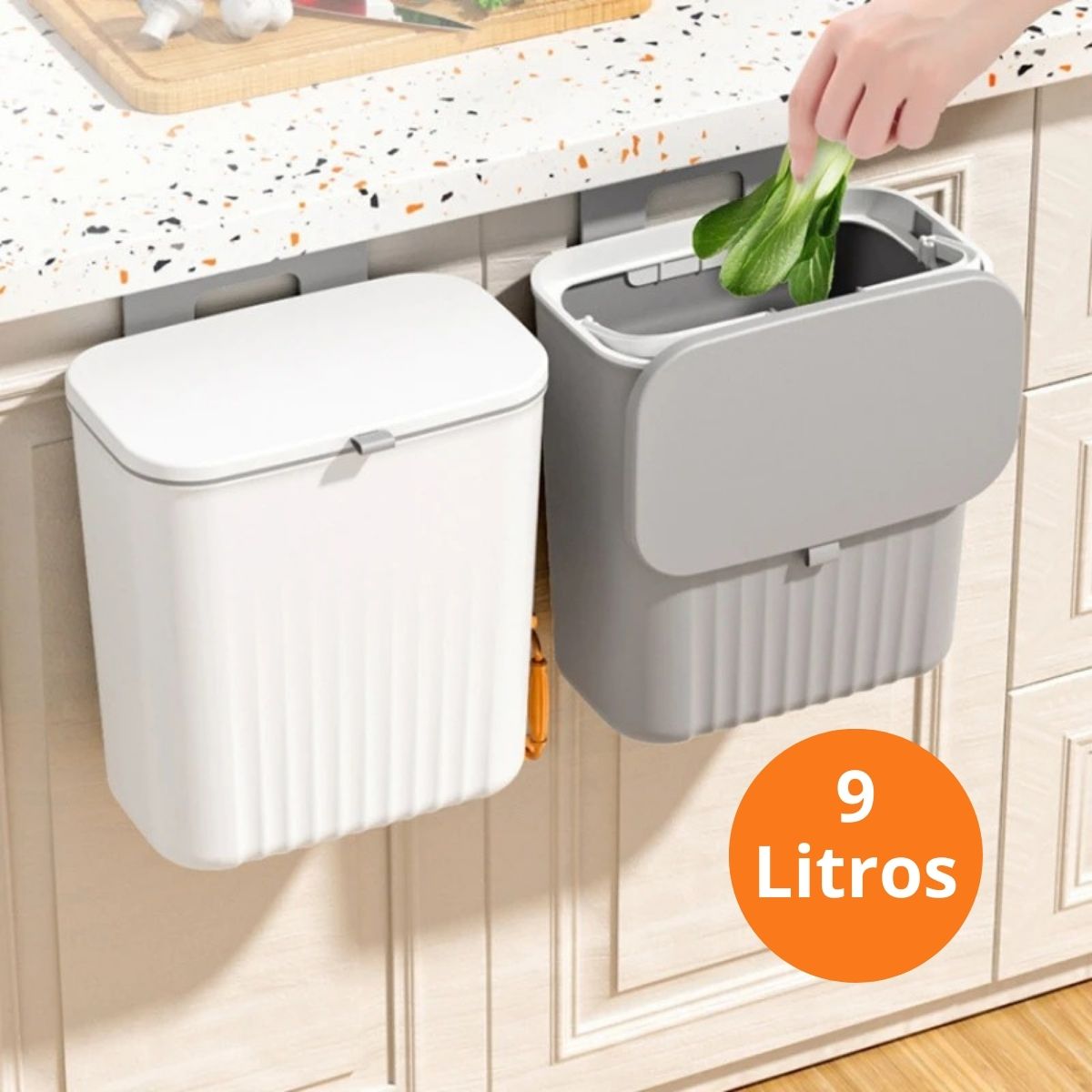 LixoFlex - Lixeira 9 Litros Pendurável + Adesivos ProFix de BRINDE!