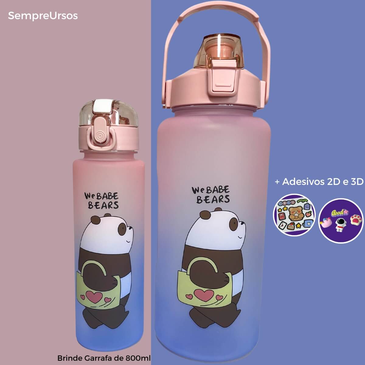 Garrafa SempreUrsos© - 2 Litros + Garrafa 800ml Brinde [Frete Grátis] - ULTIMAS UNIDADES