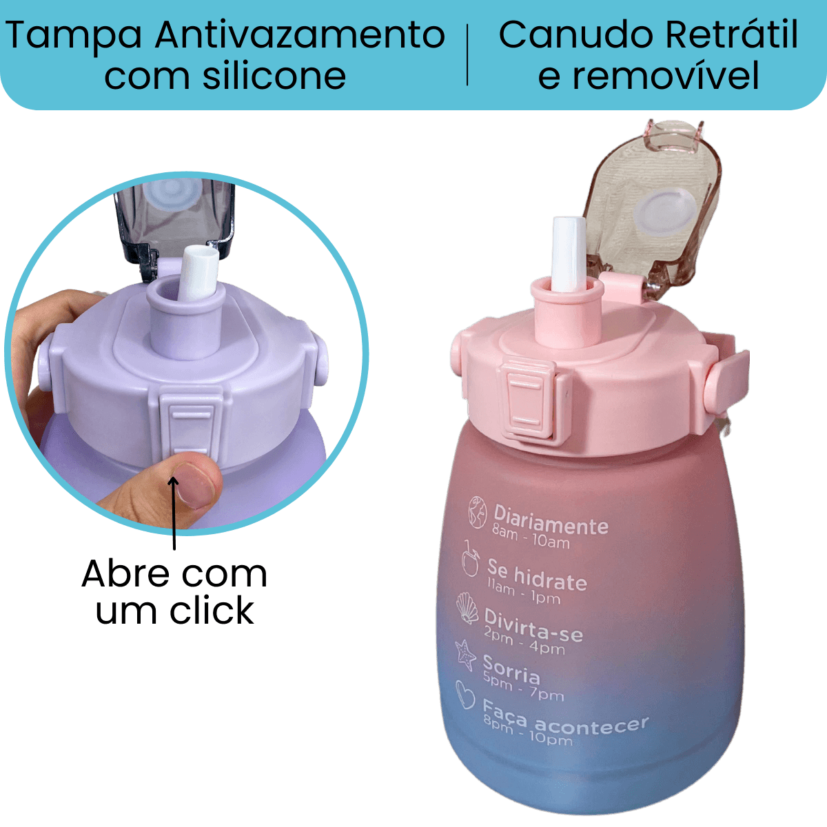 Garrafa SempreSua© - 1,3 Litros Personalizável, Suporte Celular [Frete Gratis] - ULTIMAS UNIDADES