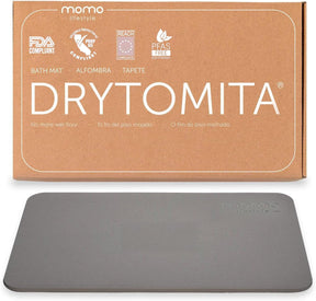 Momo Lifestyle Tapete para Banheiro de Terra Diatomácea Drytomita, Seca Rápido para Saída de Box, Antiderrapante (Cinza Grafite, 80 x 50 cm)