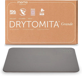 Momo Lifestyle Tapete para Banheiro de Terra Diatomácea Drytomita, Seca Rápido para Saída de Box, Antiderrapante (Cinza Grafite, 80 x 50 cm)