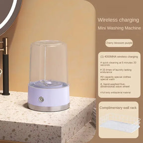 Lavadora portátil sem fio para roupas íntimas e meias, mini lavadora recarregável para viagens, casa e dormitório com copo de lavanderia