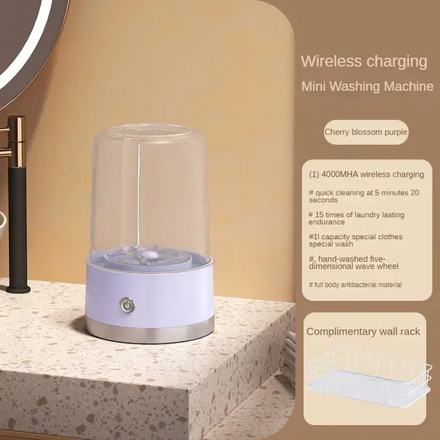 Lavadora portátil sem fio para roupas íntimas e meias, mini lavadora recarregável para viagens, casa e dormitório com copo de lavanderia