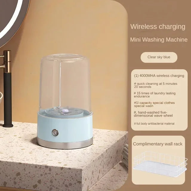 Lavadora portátil sem fio para roupas íntimas e meias, mini lavadora recarregável para viagens, casa e dormitório com copo de lavanderia