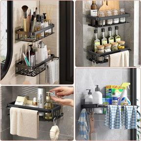 Suporte Porta Shampoo Organizador Alumínio + 2 Adesivos ProFix™ de BRINDE!